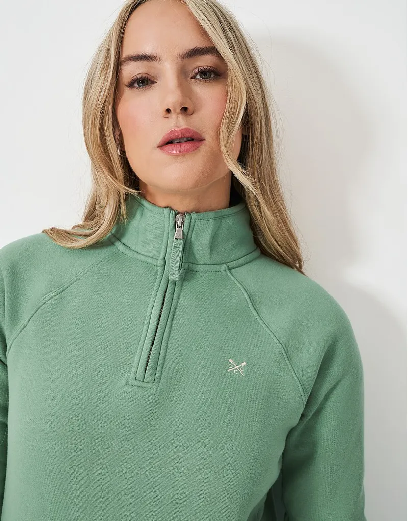 Crew Half Zip Sweat Sea Green-3