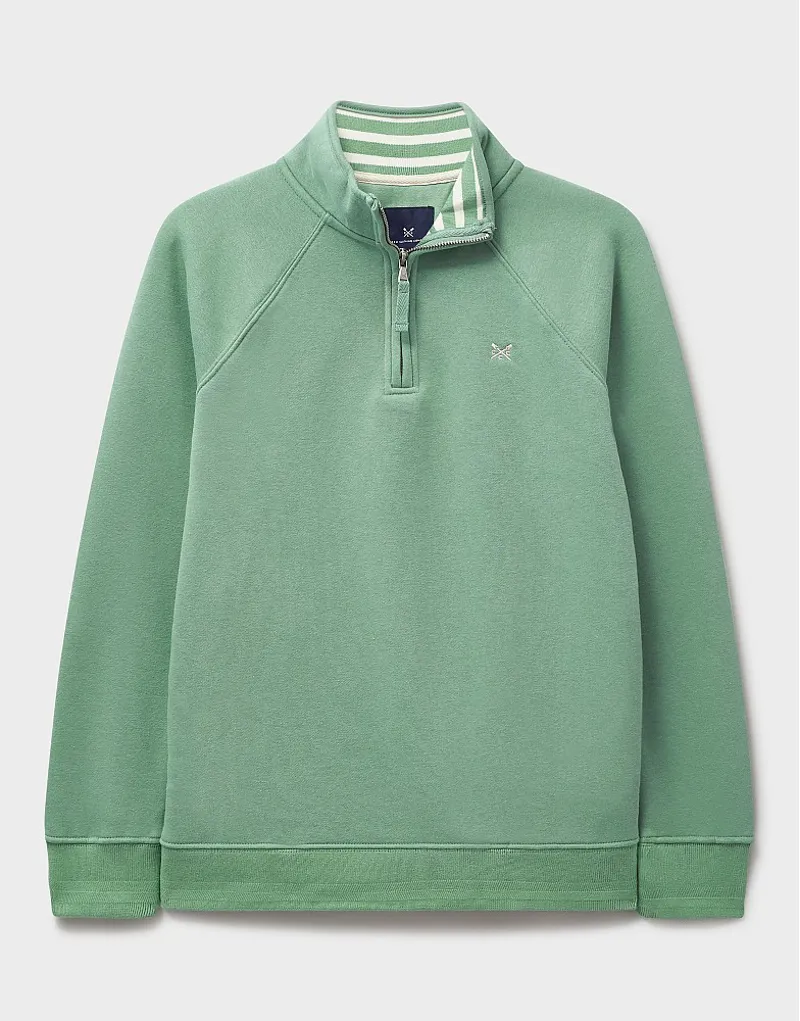 Crew Half Zip Sweat Sea Green
