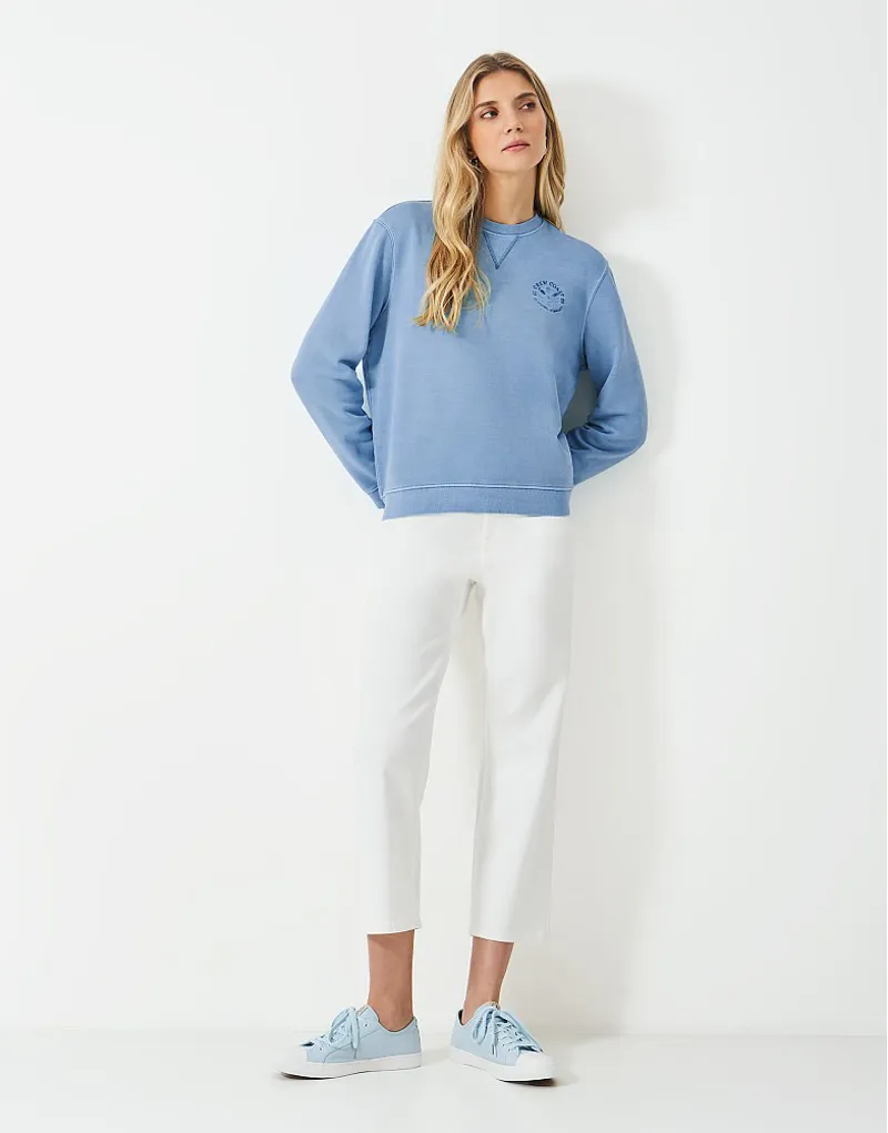 Crew Pigment Dyed Crew Neck Sweatshirt Blue-2