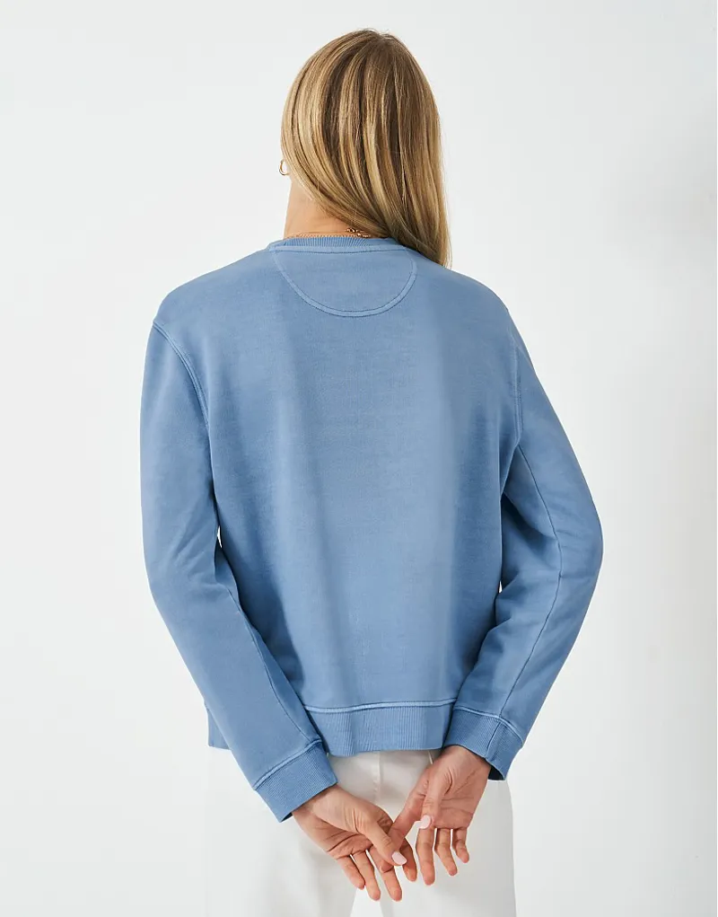 Crew Pigment Dyed Crew Neck Sweatshirt Blue-4