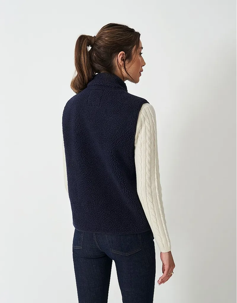 Crew Clothing Borg Gilet in Navy-3
