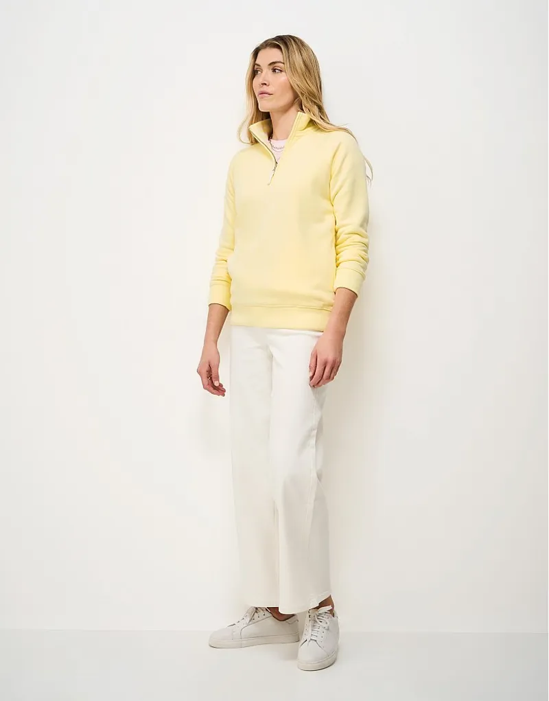 Crew Clothing Half-Zip Sweatshirt in Pastel Yellow-1