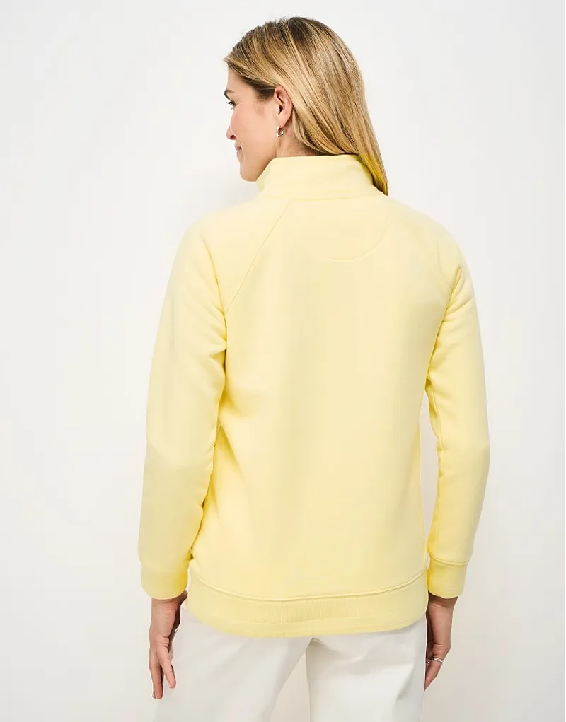 Crew Clothing Half-Zip Sweatshirt in Pastel Yellow-3