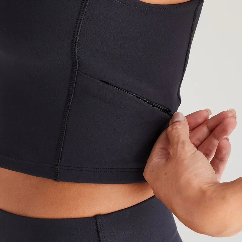 Ridgeline Women's Infinity Crop Top in Black-7