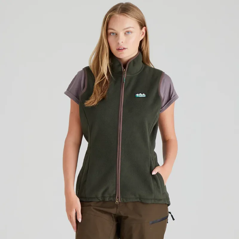 Ridgeline Kodiak Women's Fleece Gilet in Deep Forest-1
