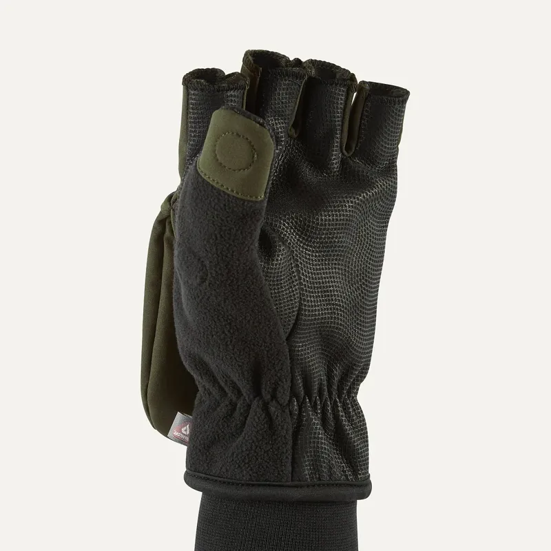 Sealskinz Walpole Windproof Cold Weather Convertible Mitt Olive Green/Black-4