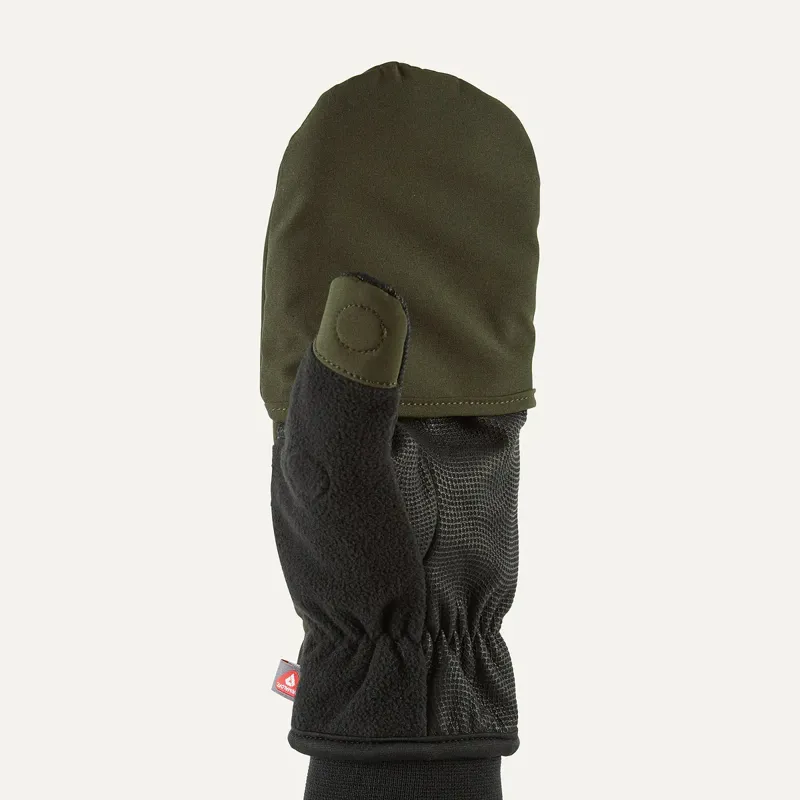 Sealskinz Walpole Windproof Cold Weather Convertible Mitt Olive Green/Black-5