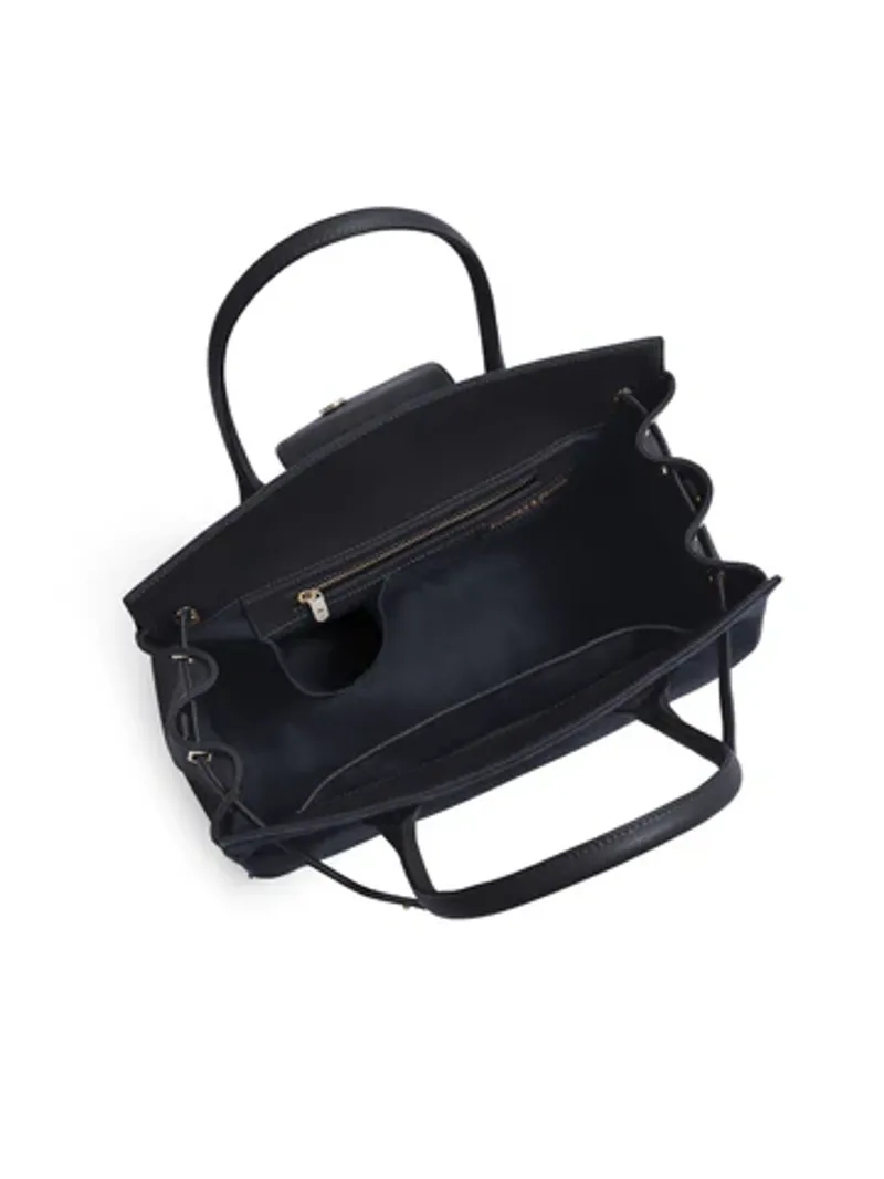 Fairfax and Favor Windsor Leather Suede Handbag Navy-2