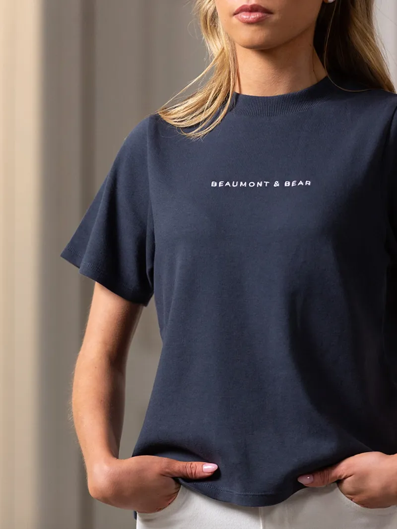 Beaumont and Bear Sidbury Women's T-Shirt in Washed Navy-1