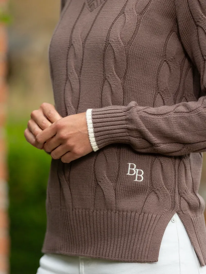 Beaumont and Bear Women's Collaton Cable Knitted Jumper in Otter-4