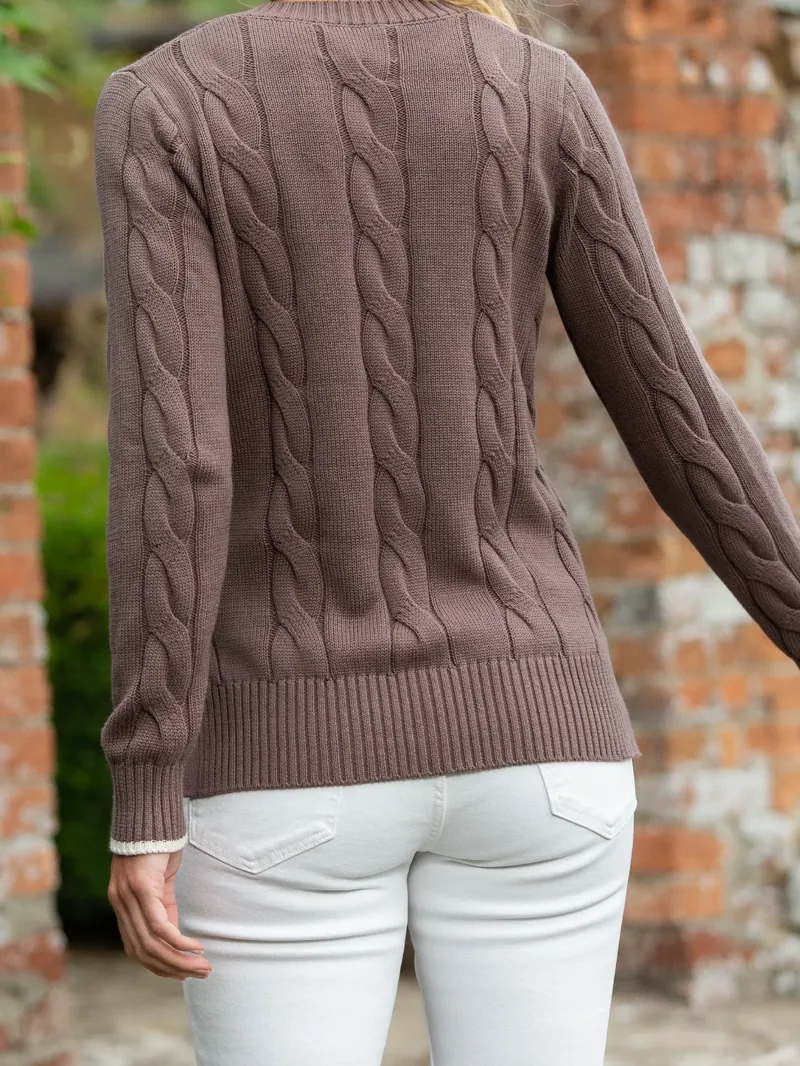 Beaumont and Bear Women's Collaton Cable Knitted Jumper in Otter-5