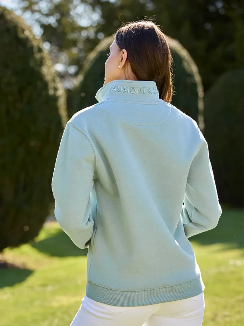 Beaumont and Bear Tuckenhay Limited Edition Unisex Quarter Zip Duck Egg-6