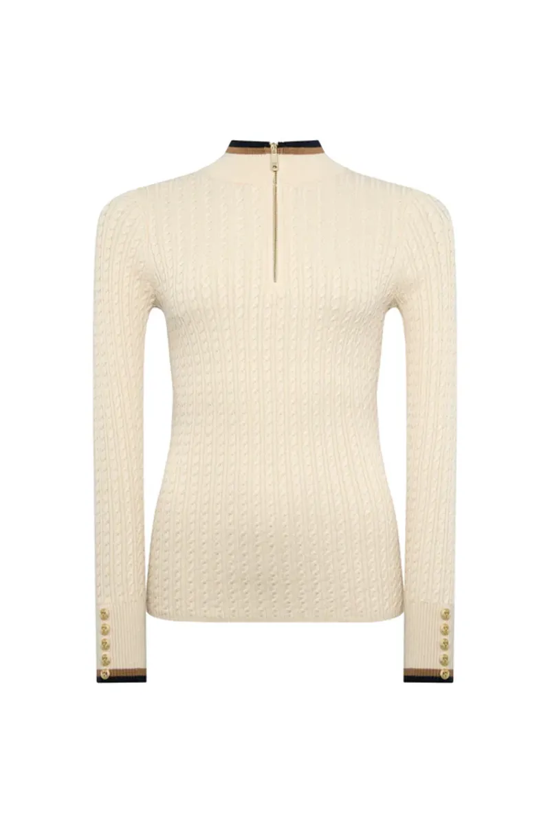 Holland Cooper Zoe Quarter Zip Knit Almond