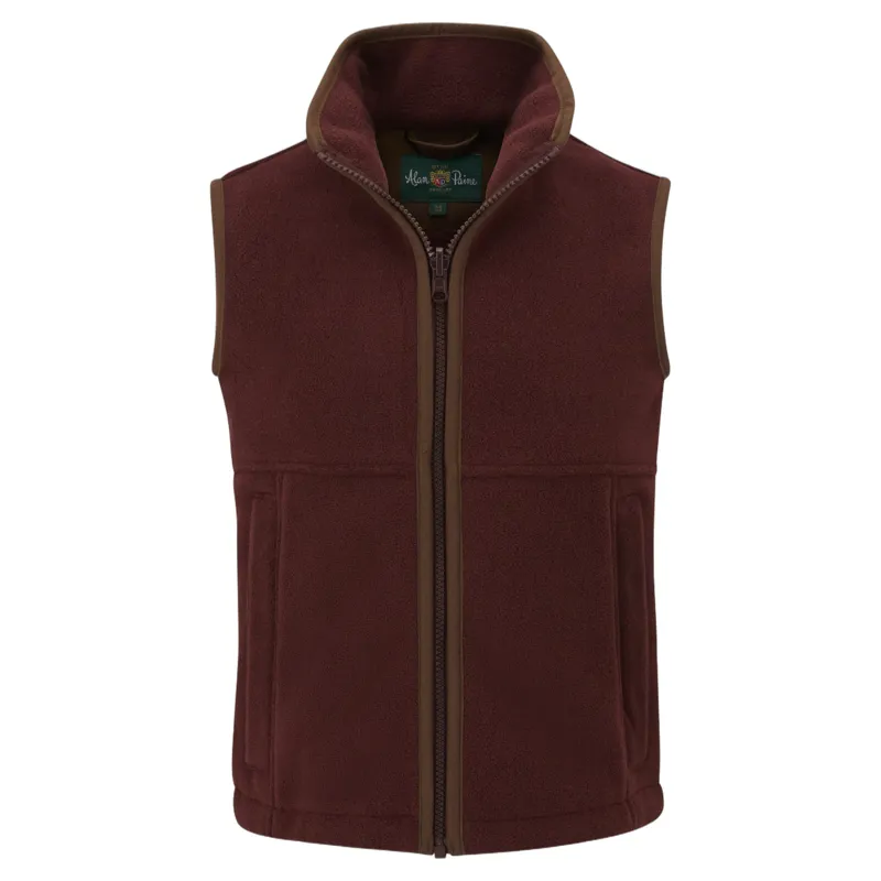 Alan Paine Aylsham Kids Fleece Waistcoat in Bordeaux