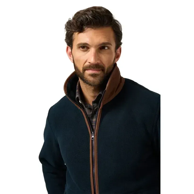 Alan Paine Aylsham Windblock Fleece Jacket Men's in Dark Navy-4
