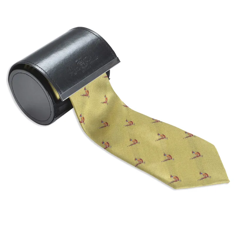 Alan Paine Ripon Silk Tie Standing Pheasant Gold