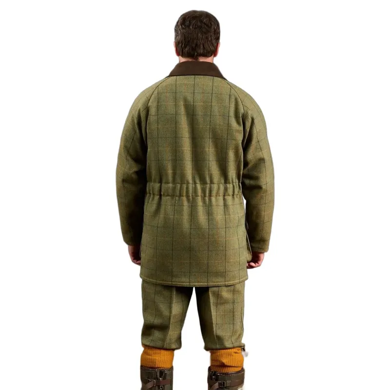 Alan Paine Rutland Men's Tweed Waterproof Shooting Coat Dark Moss-3