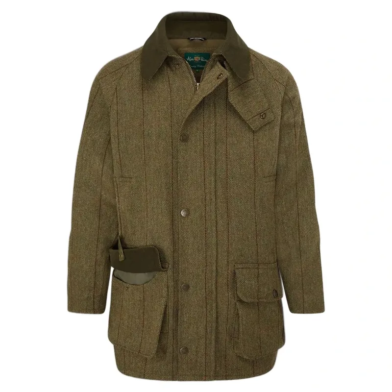 Alan Paine Rutland Men's Tweed Waterproof Shooting Coat in Oak
