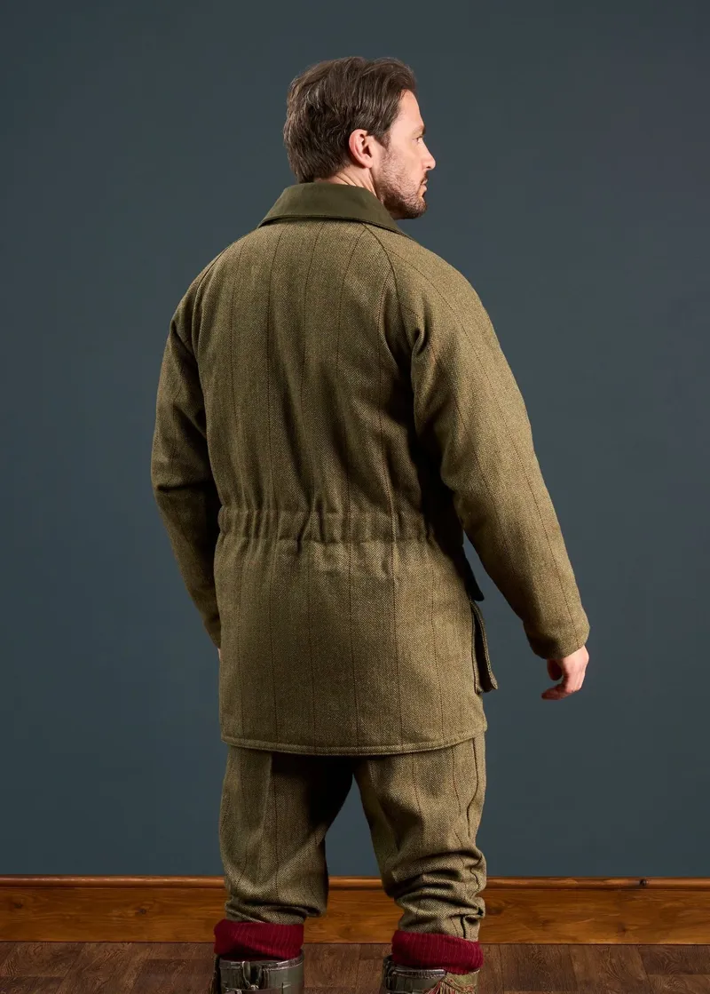 Alan Paine Rutland Men's Tweed Waterproof Shooting Coat in Oak-2