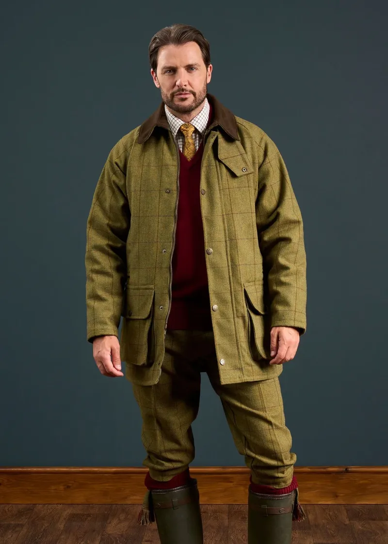 Alan Paine Rutland Men's Tweed Waterproof Shooting Coat Lichen-3