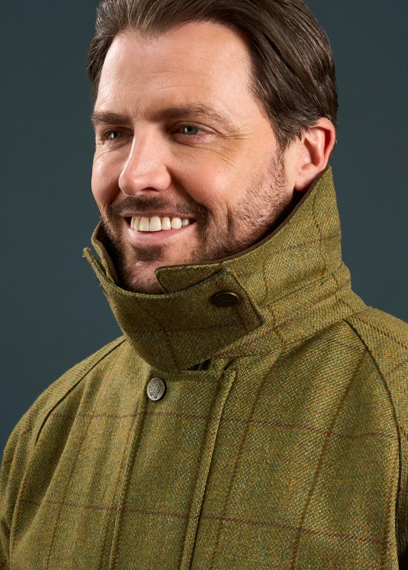 Alan Paine Rutland Men's Tweed Waterproof Shooting Coat Lichen-6