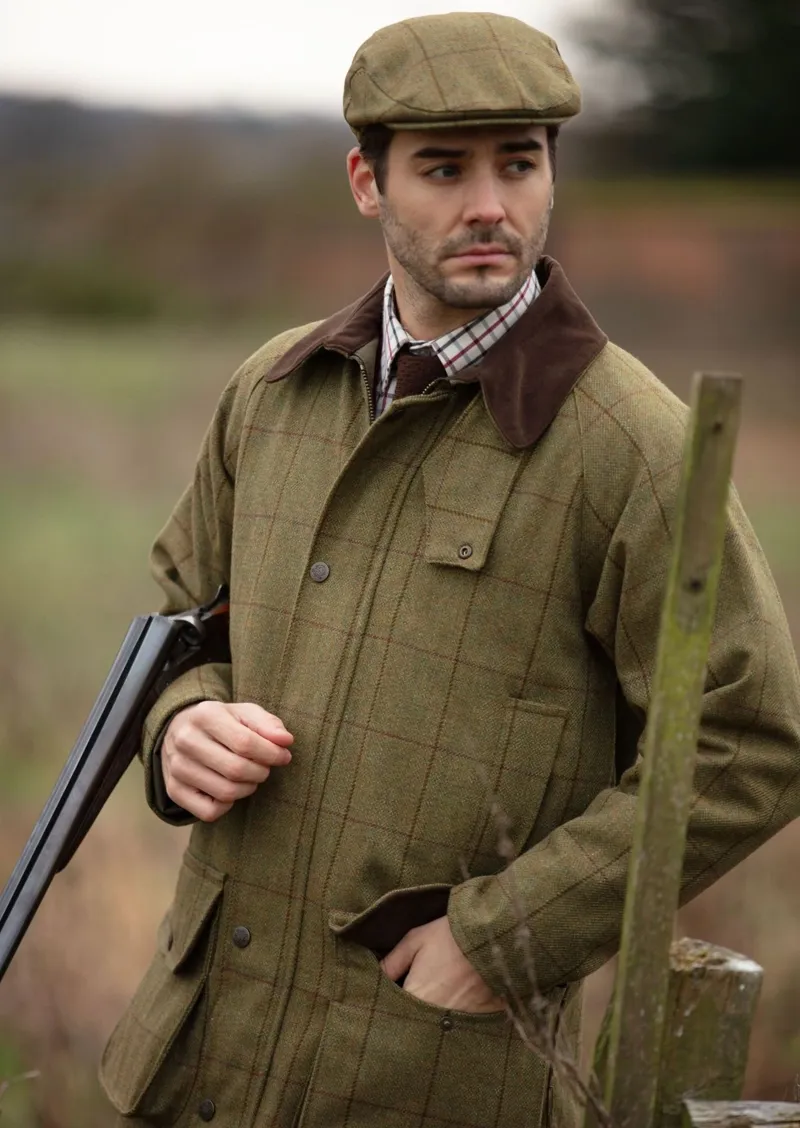Alan Paine Rutland Men's Tweed Waterproof Shooting Coat Lichen-8