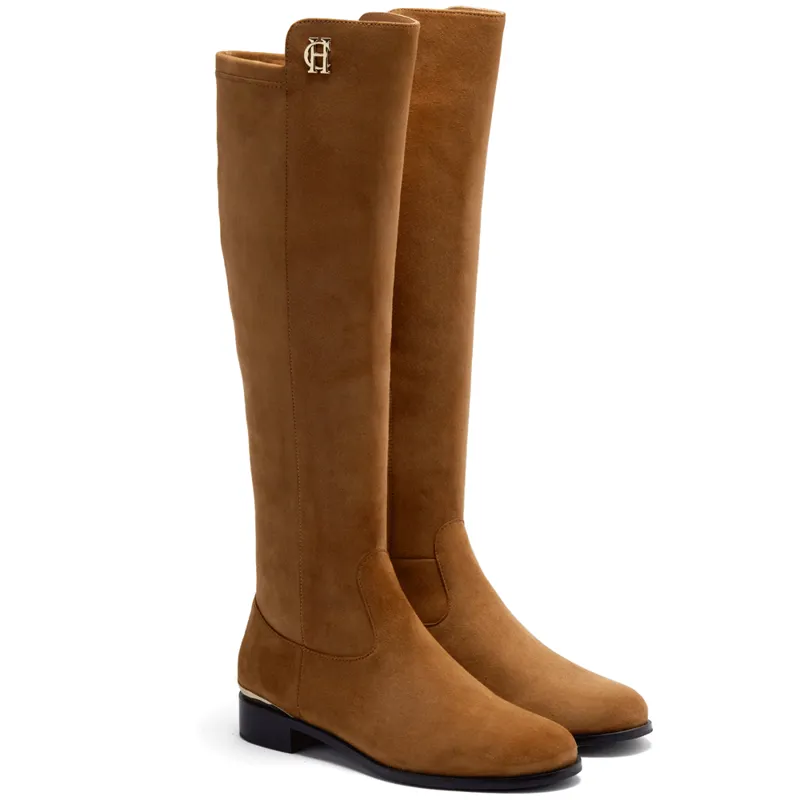 Holland Cooper Albany Knee Boots Tan Suede
