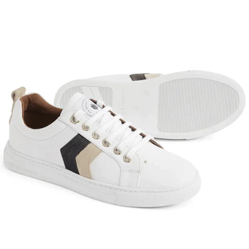 Fairfax and Favor Alexandra Neutral Leather Trainer Tri-Colour 