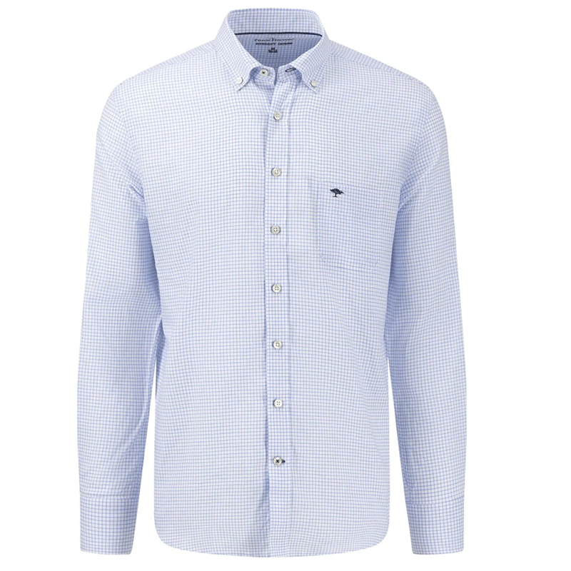Fynch Hatton All Season Oxford Shirt Light Blue Check