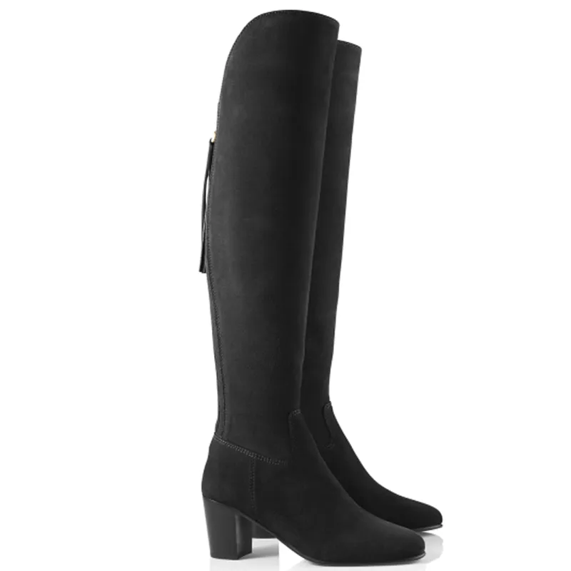 Fairfax and Favor Amira Heeled Boots Black Suede