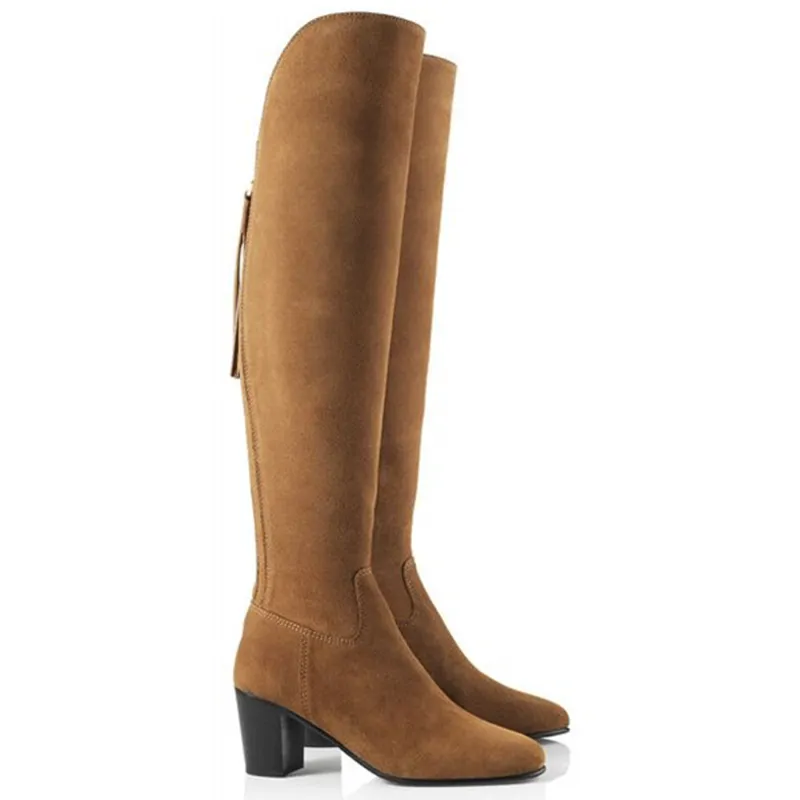 Fairfax and Favor Amira Heeled Boots Tan Suede