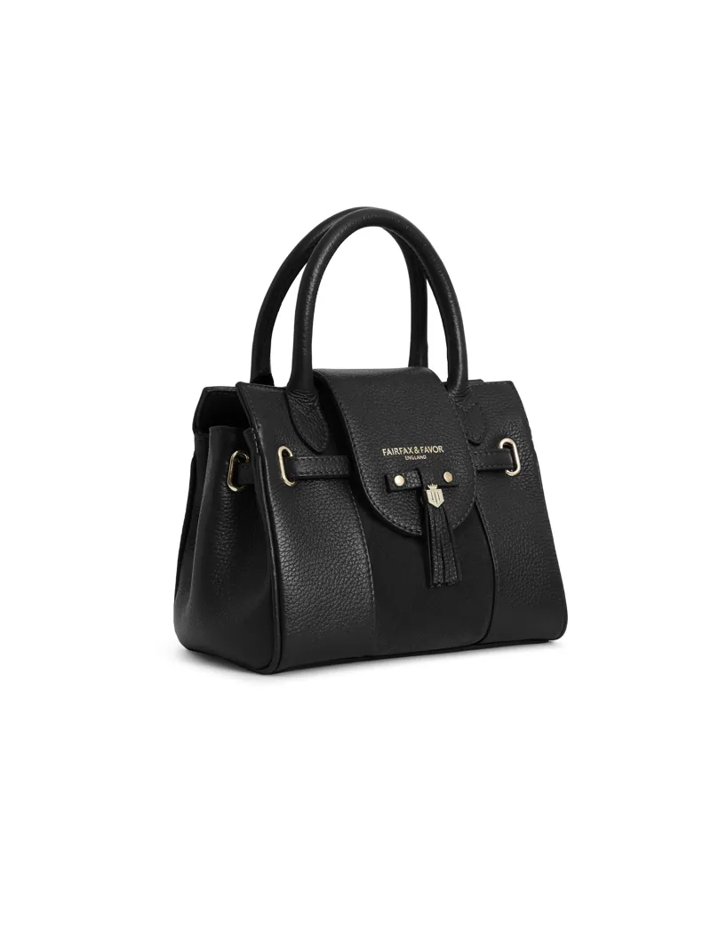 Fairfax and Favor Mini Windsor Handbag Black Leather-1