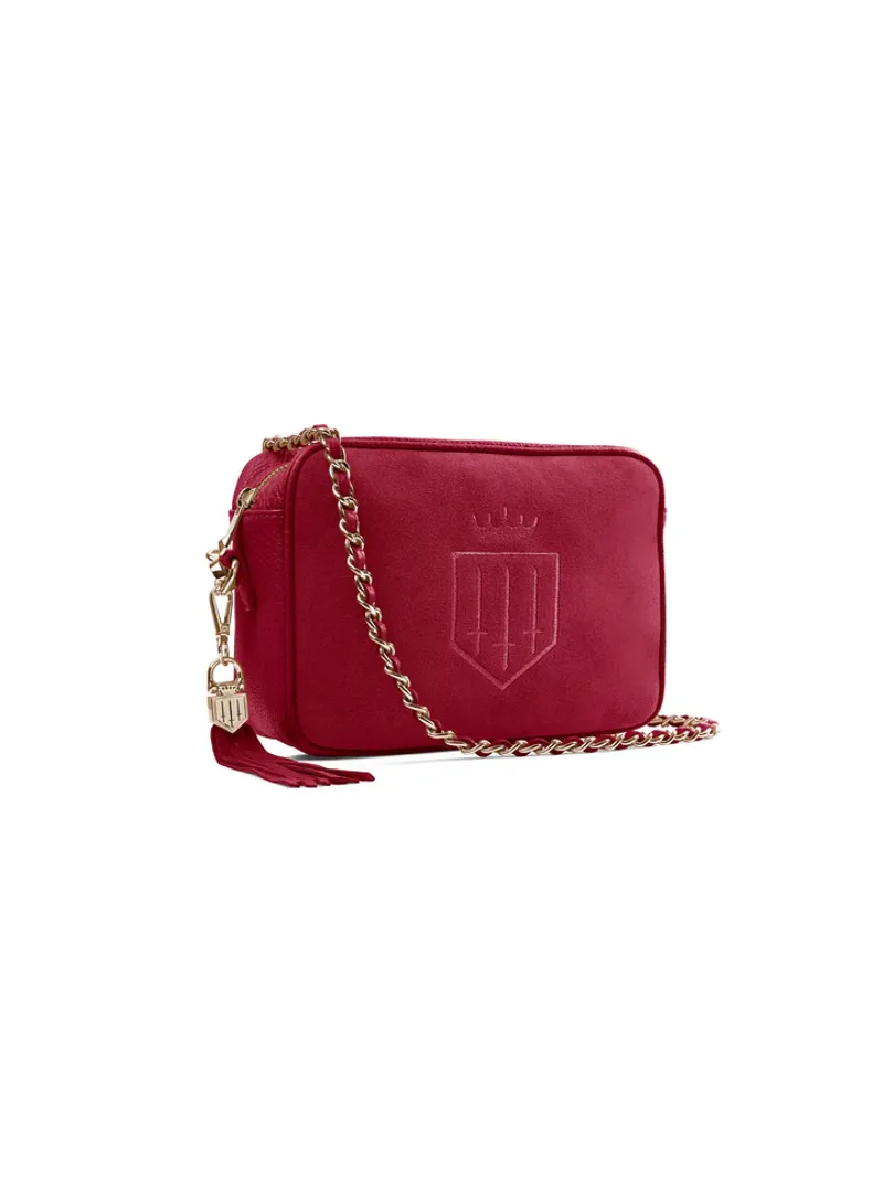 Fairfax and Favor Finsbury Cross Body Bag Cherry Suede-2
