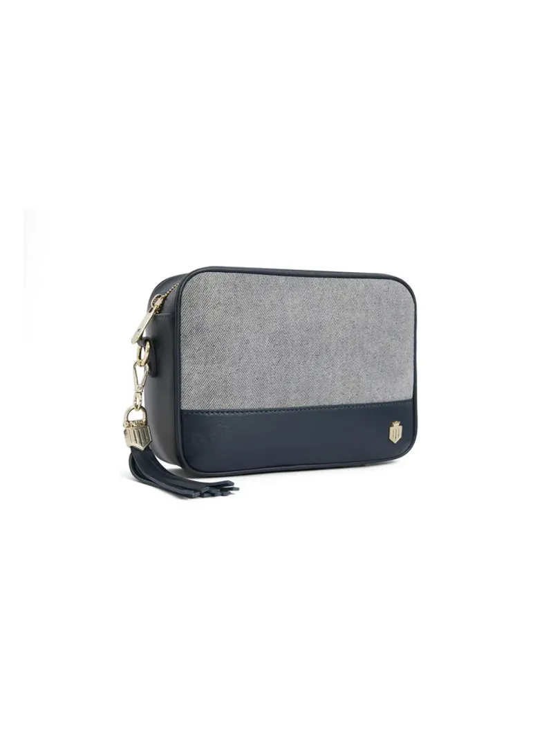 Fairfax and Favor Finsbury Cross Body Bag Denim Suede-2