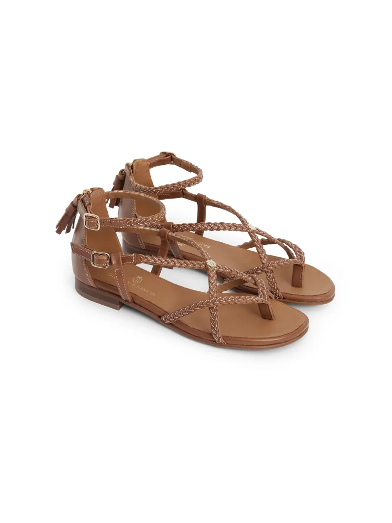Fairfax and Favor Seville Sandal Tan Leather