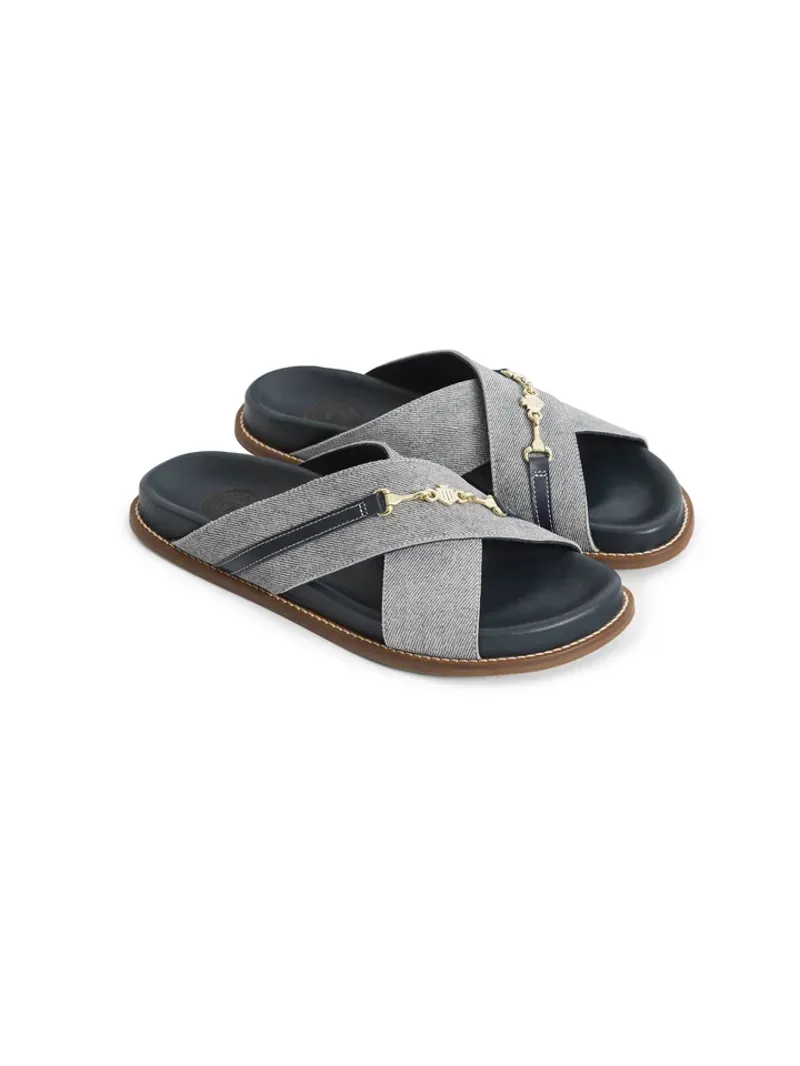 Fairfax and Favor Southwold Sandal Denim Suede