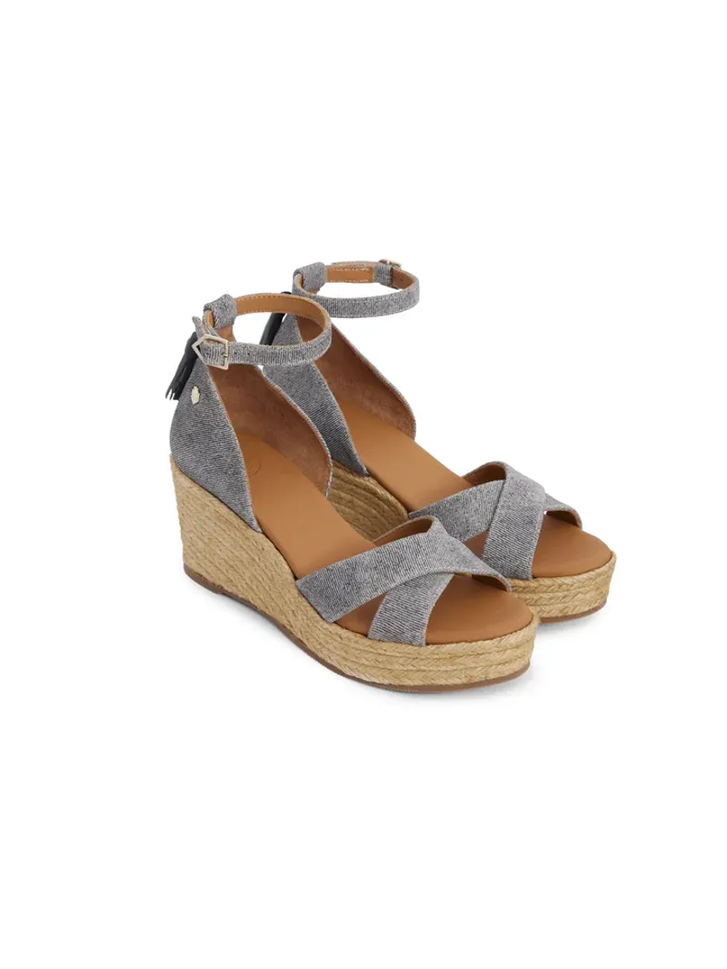 Fairfax and Favor Valencia Mid Wedge Denim Suede