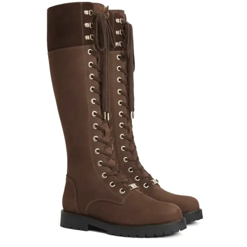 Fairfax and Favor Anglesey Knee High Shearling Lined Chocolate Nubuck