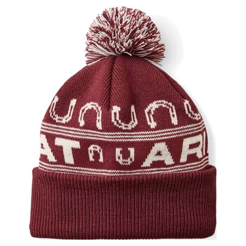 Ariat Apres Ski Beanie in Burgundy-1