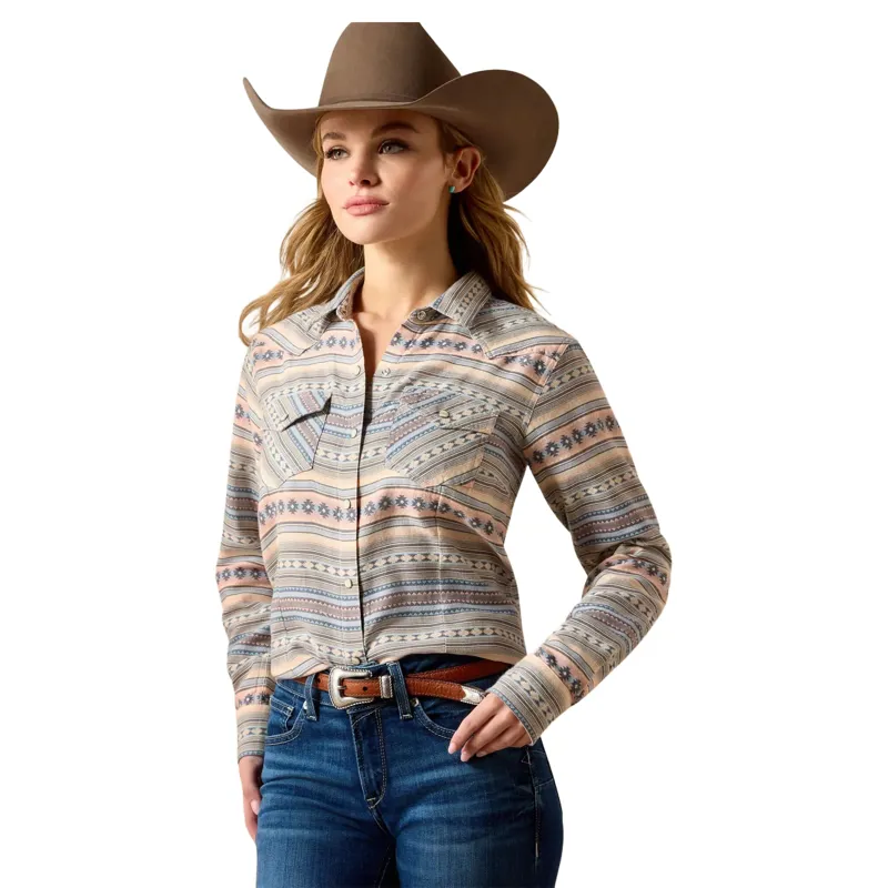 Ariat Arizona Western Snap Shirt in Ombre Blue Southwest