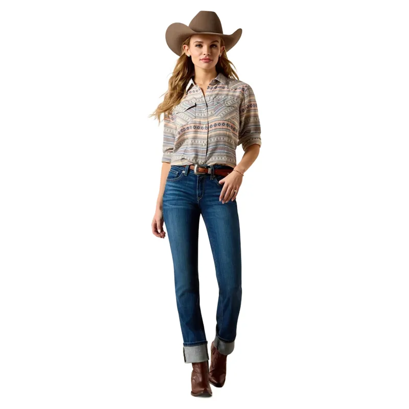 Ariat Arizona Western Snap Shirt in Ombre Blue Southwest-1