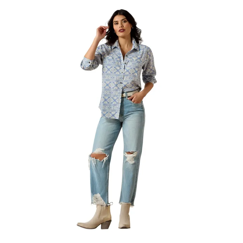 Ariat Billie Jean Shirt Ashleigh Blue Crystal Southwest-5