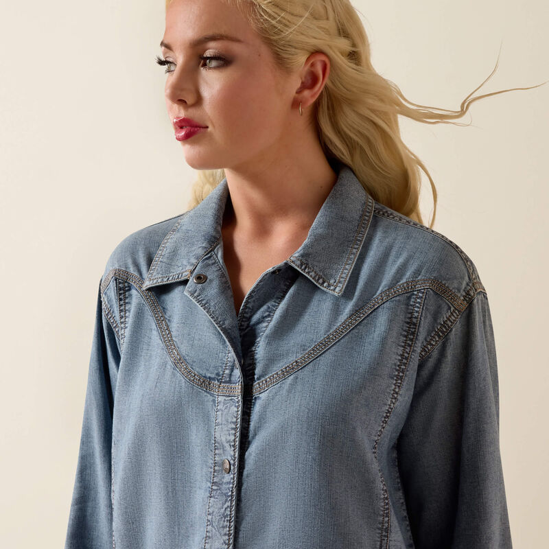 Ariat Bonfire Shirt Jacket Medium in Blue-3