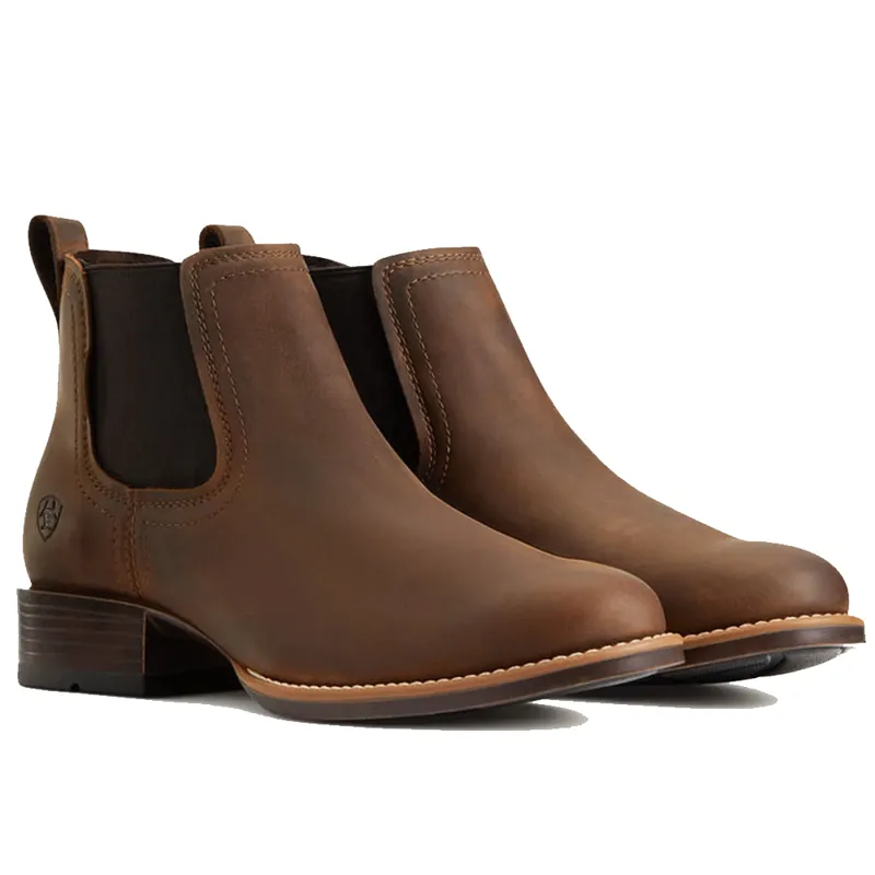 Ariat Booker Ultra Round Toe Western Boot Distressed Brown