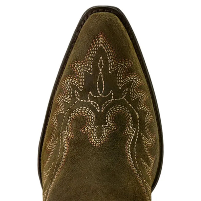 Ariat Chandler X Toe Western Boot Soft Olive Suede-4