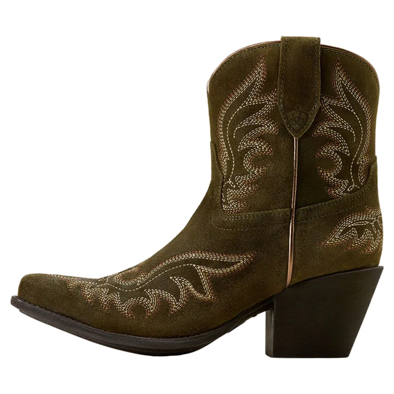 Ariat Chandler X Toe Western Boot Soft Olive Suede-2