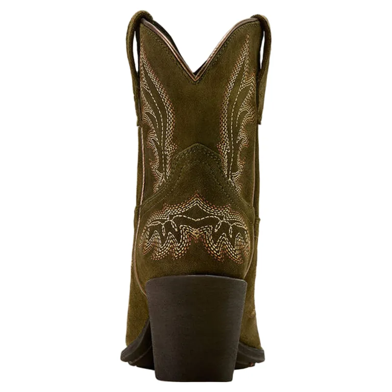 Ariat Chandler X Toe Western Boot Soft Olive Suede-5