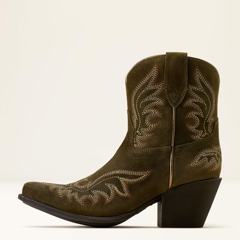 Ariat Chandler X Toe Western Boot Soft Olive Suede-1