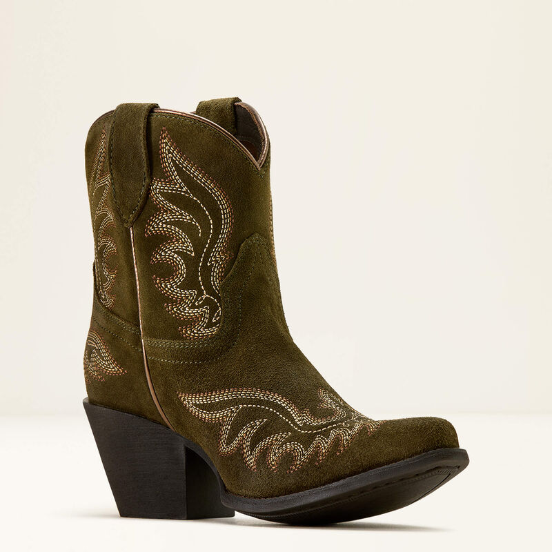Ariat Chandler X Toe Western Boot Soft Olive Suede-5