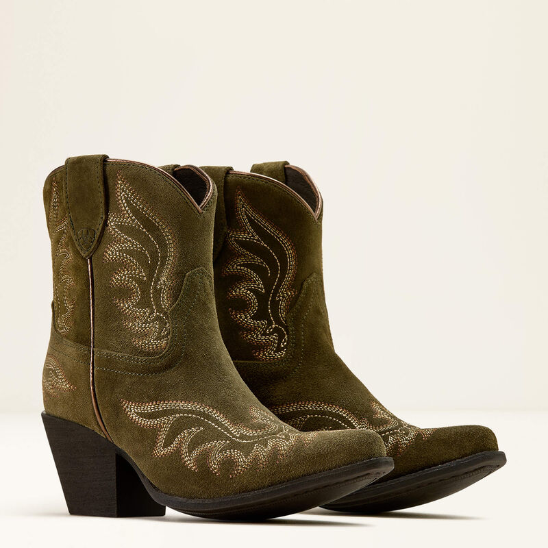 Ariat Chandler X Toe Western Boot Soft Olive Suede-6